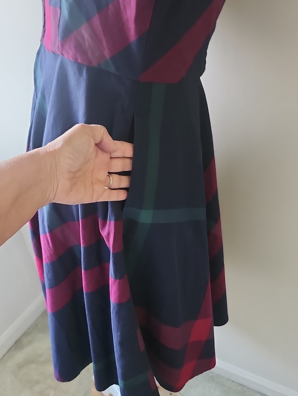 ModCloth I Rest My Grace Plaid Dress Size 12 Fit & Flare - Picture 3 of 7